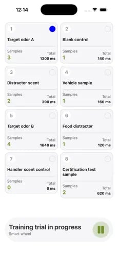 K9 Smart Rings live training met resultaten per target